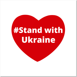 Stand with Ukraine - Love Hashtag Heart Posters and Art